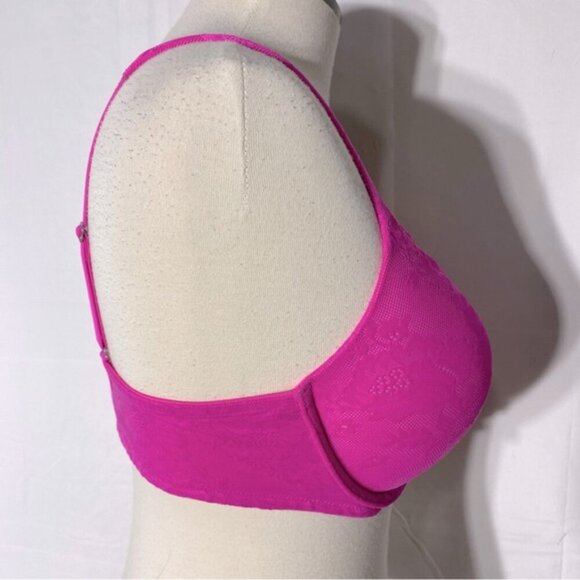 Victorias Secret Hot Pink Lace Body By Victoria Push Up Bra 36D - Picture 3 of 12